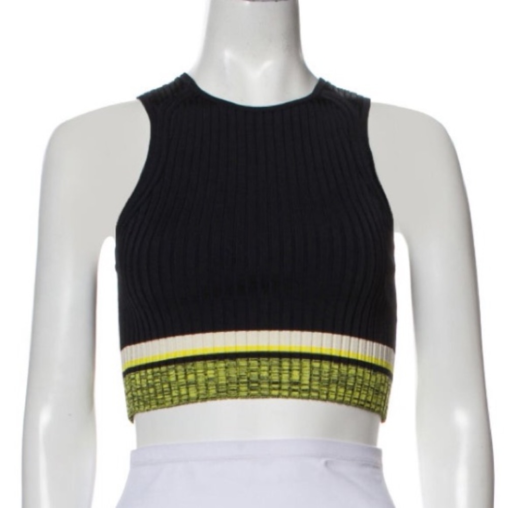 Black and Yellow Ribbed Crop Top